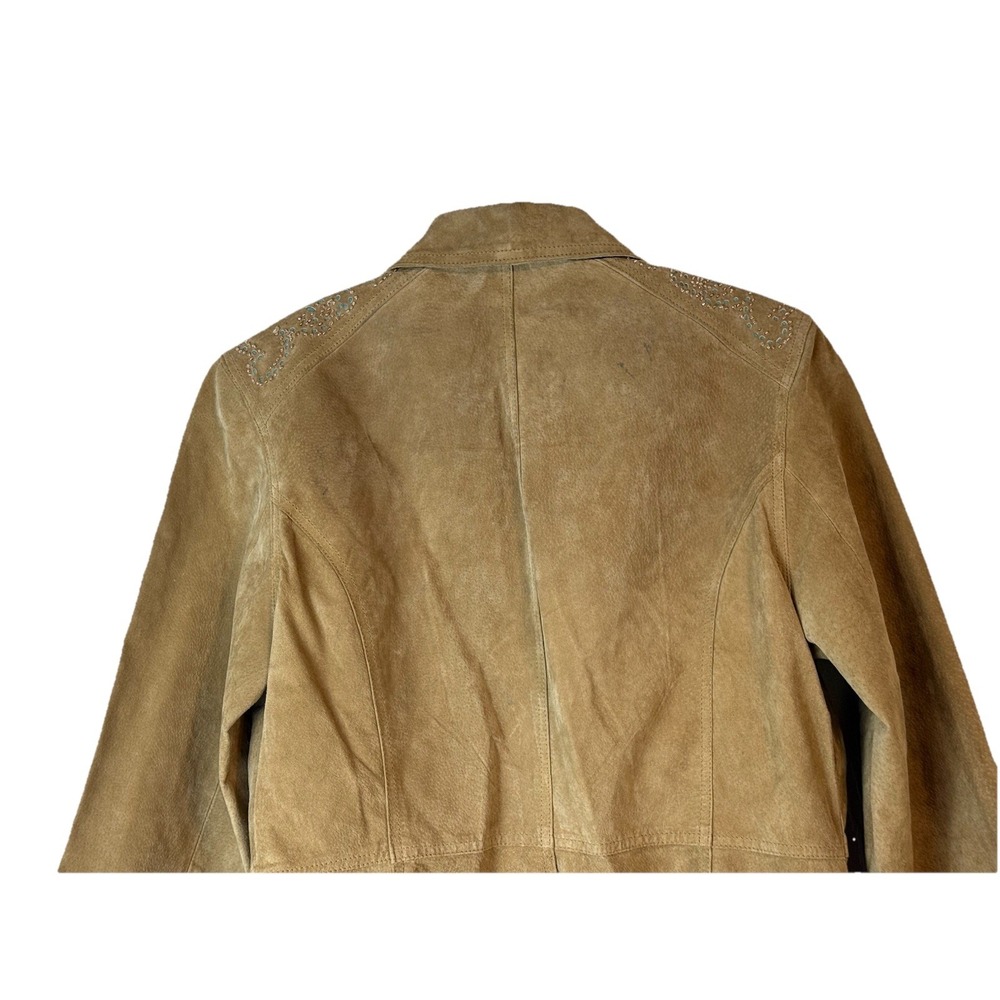 Brandon Thomas 100% Suede Leather Jacket Tan Women's Sz S Boho Western Rodeo - Picture 12 of 16